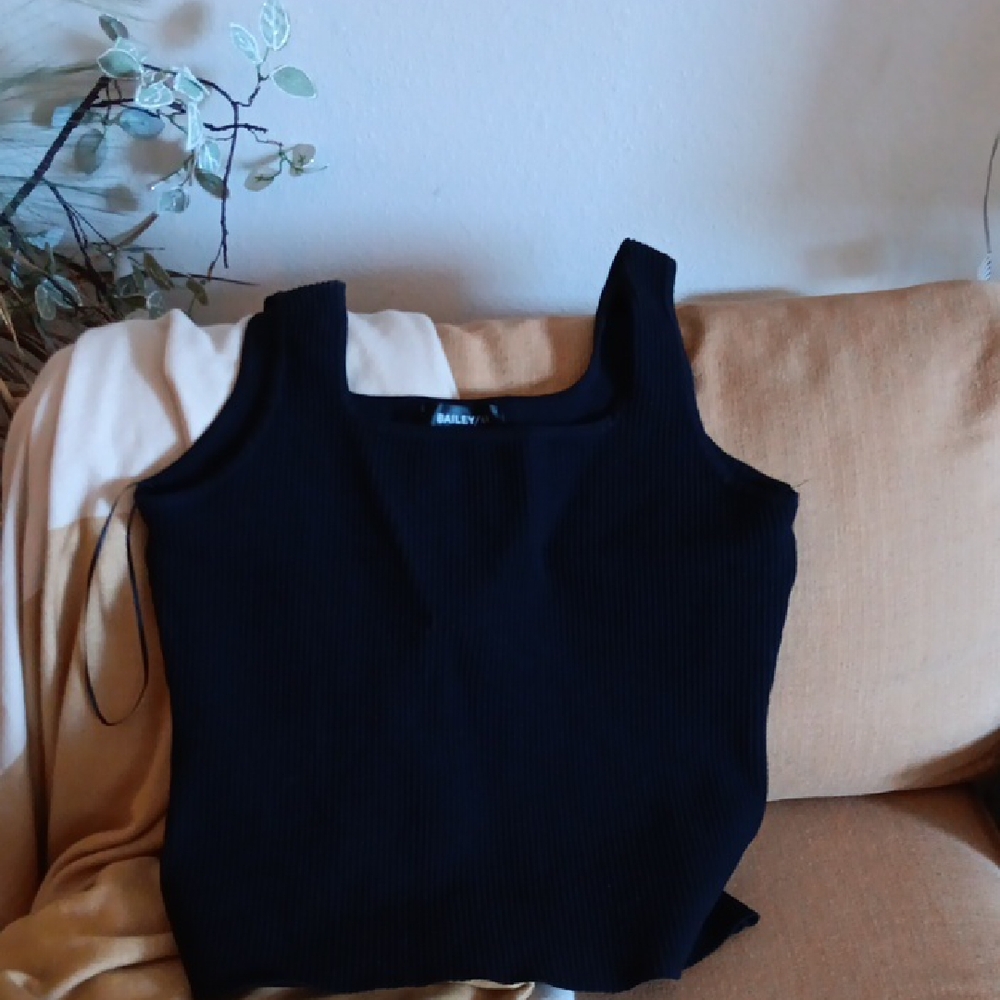 Bailey 44 Black Ribbed Tank Top